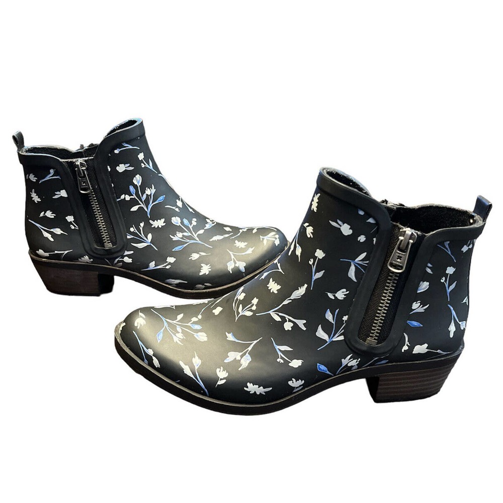 * RESERVED**LUCKY BRAND Basel H2O RAIN Women Black Zip Rubber Rain Boots Size 8M